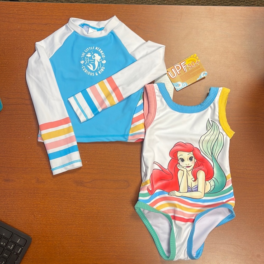 Disney’s The Little Mermaid rash guard and swimsuit set